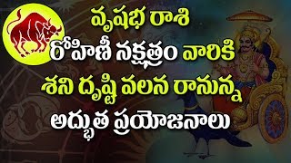 వృషభరాశి వారికి రోహిణీ నక్షత్రం శని దృష్టి వలన ఎలాంటి ప్రయోజనాలు | Shani Effects and Remedies for Ro