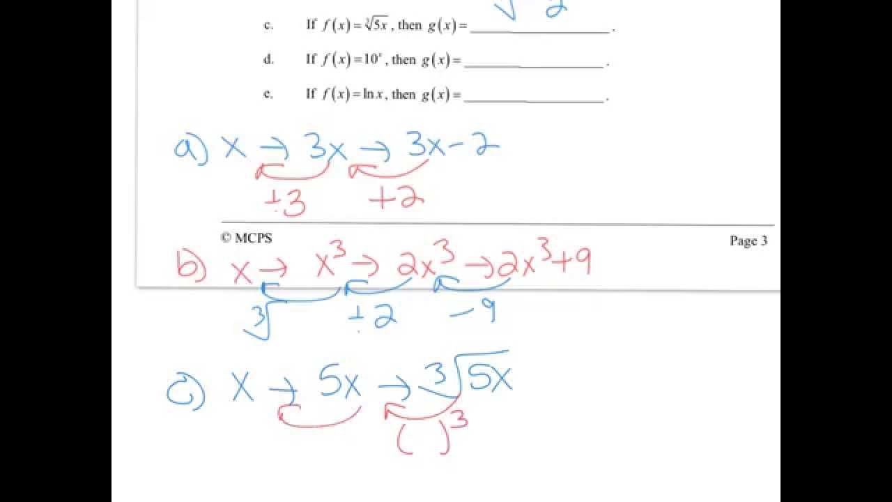 #1-7 Honors Algebra 2 Exam Review Sem A 2015-2016 - YouTube