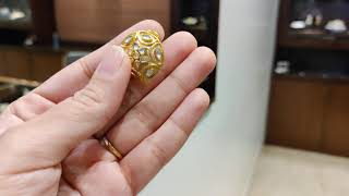 Dopheri Chiseled Gold Plated Polki Studs