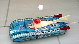 Blow Ball Space Car, Holdauto INTERKOZMOSZ LEMEZARU GYAR Tin Litho Space Patrol, Spaceship