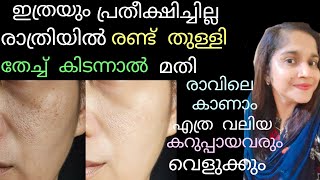 😳ഇത്രയും പ്രതീക്ഷിച്ചില്ല രാത്രി രണ്ട് തുള്ളി തേച്ച് കിടന്നാൽ മതി |glowing face serum#skinwhitening