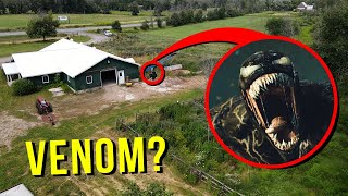 DRONE CATCHES VENOM AT HAUNTED ABANDONED BARN!! (HE ATTACKED US)