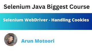 Selenium WebDriver - Handling Cookies