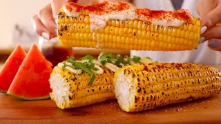 【咀嚼音/ASMR】オランダ版の焼きとうもろこしとスイカを食べる音 Dutch Grilled Corn \u0026 Watermelon Eating Sounds