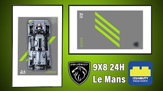 iCUANUTY Display Wallboard Assembling for LEGO Technic PEUGEOT 9X8 24H Le Mans Hypercar (42156) TBB