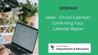 i4see - School Calendar: Confirming Your Calendar Report