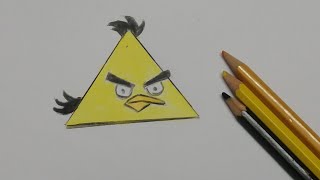 رسم الطائر الأصفر في انجري بيرد وتلوينه للمبتدئين ? How  to draw angry BIRD