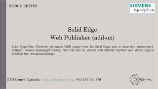 Publishing documents with Solid Edge