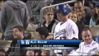 Dodger Highlights: Vin Scully Trends A.J. Ellis