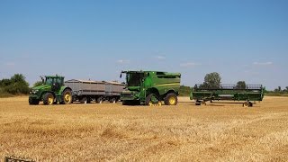 Búza aratás (Wheat Harvest) 2016 - John Deere S670i, John Deere 7720, John Deere 6230 Premium