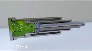 Double-Acting Hydraulic Cylinder | Fluid Motion Animation | 2D Visualization