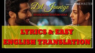 DIL JAANIYE Lyrics|Khandaani Shafakhana| Sonakshi Sinha| Jubin Nautiyal, Payal Dev TRANSLATION