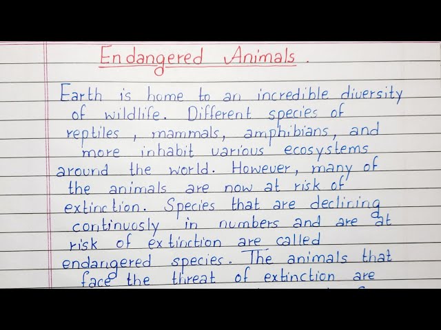Why Should We Protect Endangered S Essay Infoupdate Org