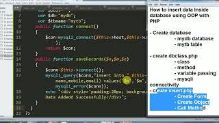 how to insert data inside database using php oop class class wise insert data using php mysqli