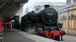 BR 44871 \u0026 45407 'The Lancashire Fusilier' departing Crewe on 5Z91 Castleton to Bristol 21/11/2014