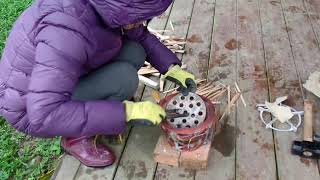 如何用木柴生火煮水  How to  boil water with open fire