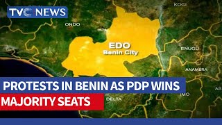 APC Protests In Benin As PDP Wins Majority Seats In Edo House Of Assembly