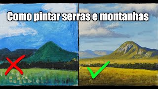 Como pintar serras e montanhas - TUTORIAL DE PINTURA A ÓLEO PARA INICIANTES