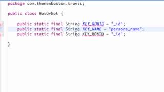 Android Application Development Tutorial 112 Setting up SQLite Database Variables