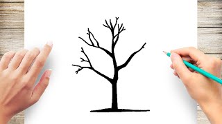 How To Draw Tree Silhouette Step by Step #TreeDrawing