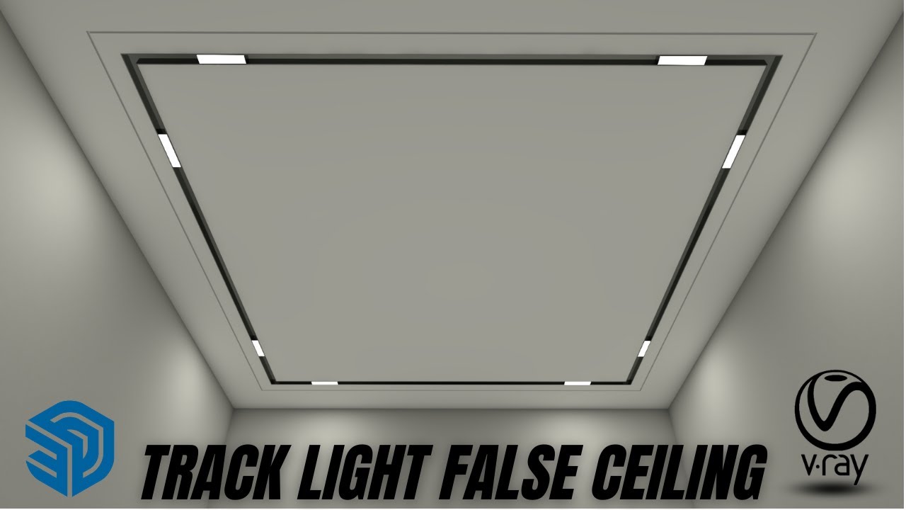 How To Make A Track Light False Ceiling In Sketchup Vray Youtube