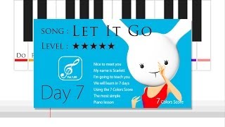 【7 Colors Score】アナと雪の女王「 Let It Go (ありのままで)」簡単ピアノ楽譜 ( Frozen \