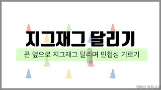 건강영역 | 지그재그 달리기 - 콘 옆으로 지그재그 달리며 민첩성 기르기 | 기백반체육교실 초등체육