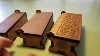 Corvus Moon Pottery Boxes for Norse Runes made with K40 laser