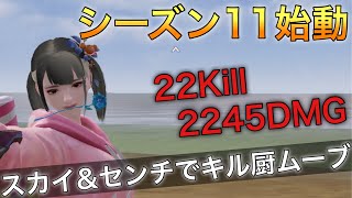 [サイバーハンター] シーズン11始動！スカイ\u0026センチネルでキル厨ムーブ｜22Kill 2245DMG [Cyber Hunter]