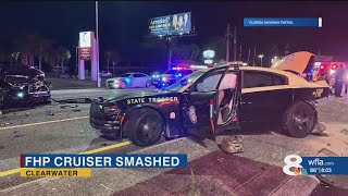 DUI driver hits FHP cruiser, knocks car into trooper on US-19: report