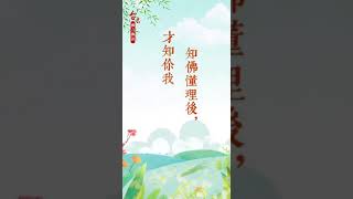 🌸 佛言佛语 🌸   知佛懂理后，才知你我无分别。