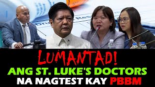 PDEA LEAKS SENATE HEARING TODAY LUMANTAD! ANG ST  LUKES DOCTORS NA NAGTEST KAY PBBM May 13 2024