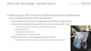 Webinar DSGVO mit Microsoft 365 - Update 2020