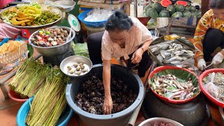 Amazing Cambodian Food Market Tour | Plenty Fresh Meats, Vegetables, Seafood | Enjoy with ChanMony