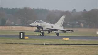 A quick departure by Typhoon FGR4 at RAF Coningsby, 21st January 2025.