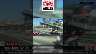 İstanbul Kartal'da tehlikeli motosiklet yolcuğu! Tehlikeli yolculuk kamerada... #Shorts