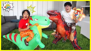 Ryan's Dinosaur vs Daddy's Dinosaur Pretend Play!!!