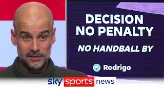 Pep Guardiola is asked about controversial handball decision as Everton complain to Premier League