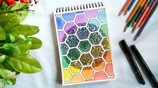 Hexagon Mandala | Contemporary Art | Watercolors |