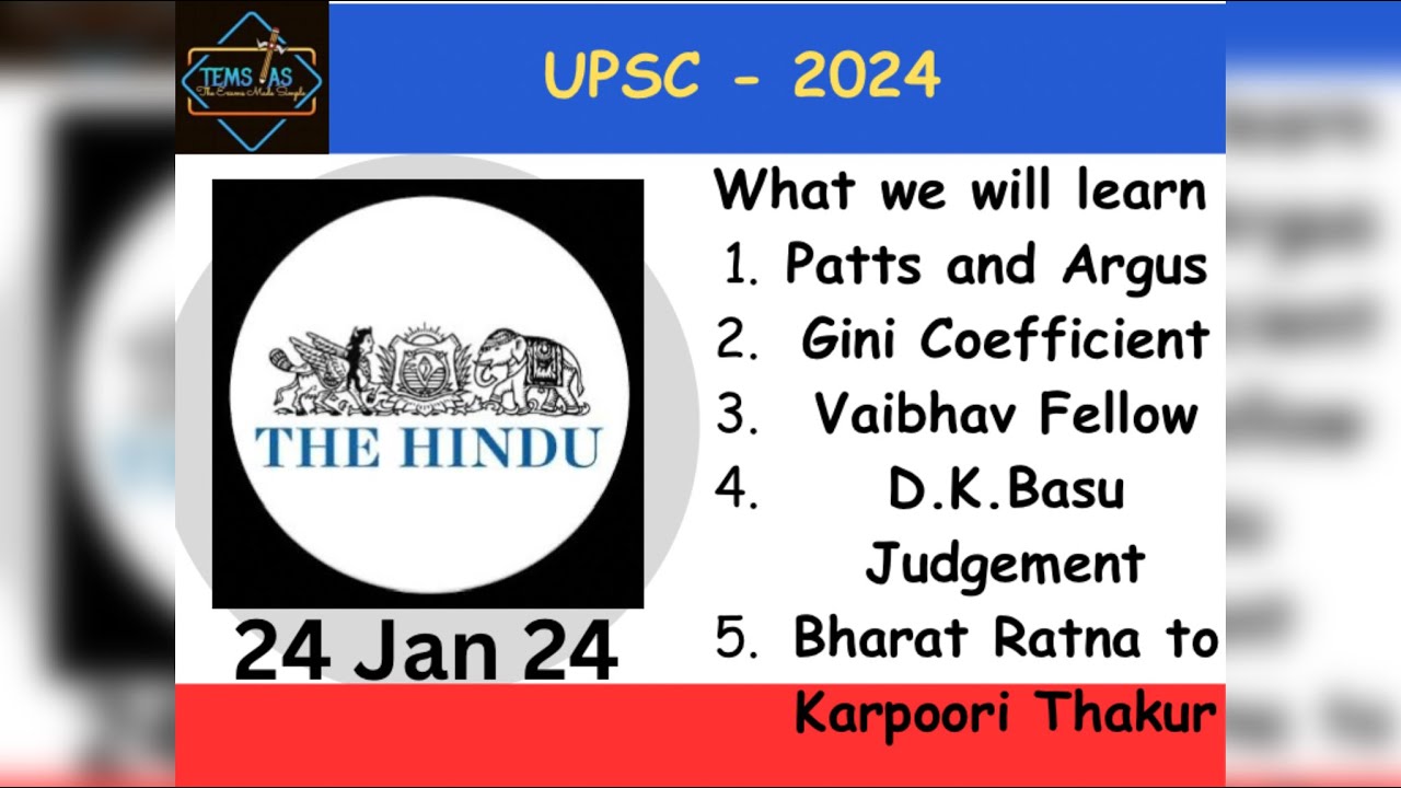 24 January 2024 The Hindu Newspaper Analysis Youtube