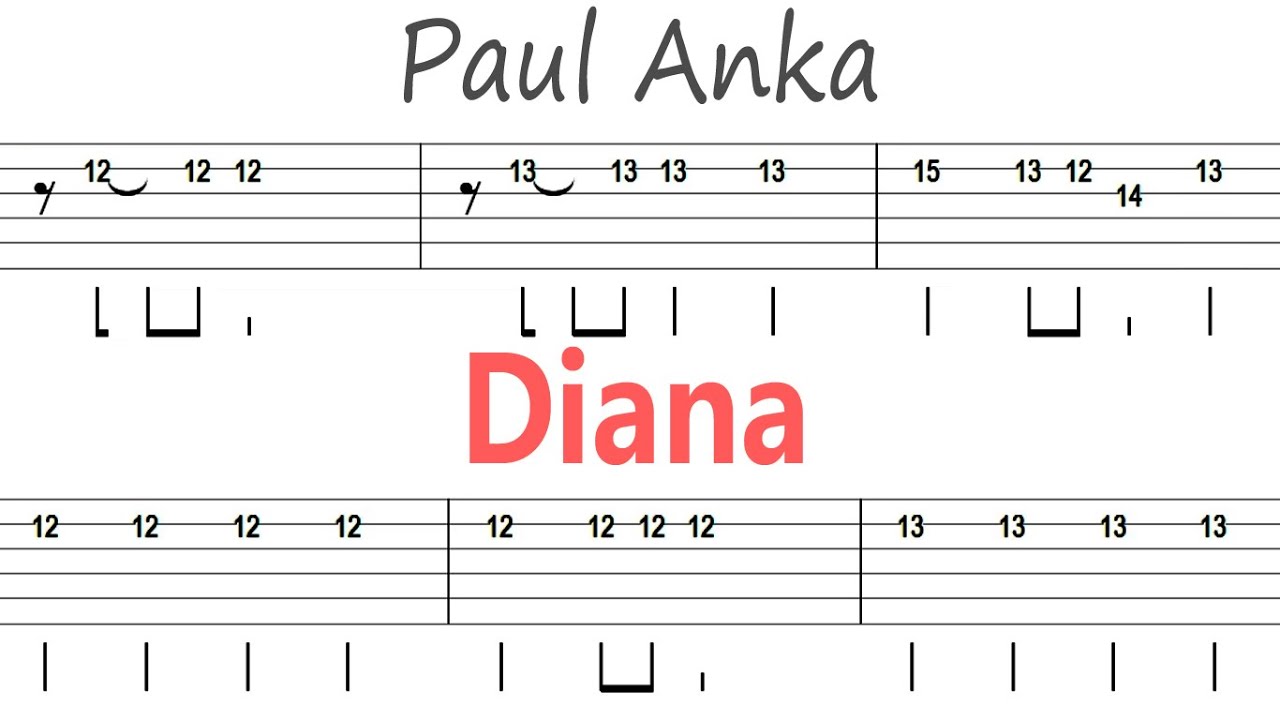 Paul Anka - Diana / Guitar Solo Tab+BackingTrack - YouTube