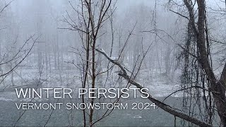 Winter Persists | 30 Minutes of Vermont Snowstorm (2024)