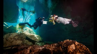 This Scuba-Diving Couple Gets Married in an Underwater Cenote Wedding.