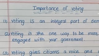 importance of voting essay in english |10 lines on importance of voting in english