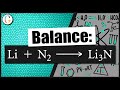 How to balance Li(s) + N2(g) → Li3N(s)