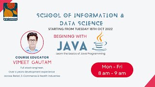 Beginning With Java - Session 1 (8:00 am to 09:00 am)