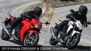 MotoUSA 2013 Honda CBR500R \u0026 CB500F First Ride