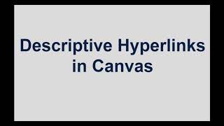 Creating Descriptive Hyperlinks