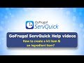 GoFrugal ServQuick - Kit Preparation : Step 1- Item creation