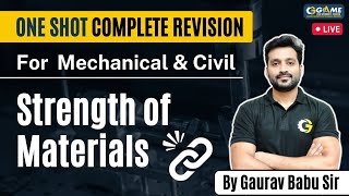 Strength of Materials Civil Engineering | Full Revision | GATE 2023 | Mechanical | Gaurav Babu Sir
